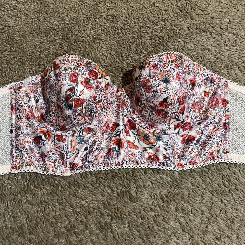 Pink floral corset top